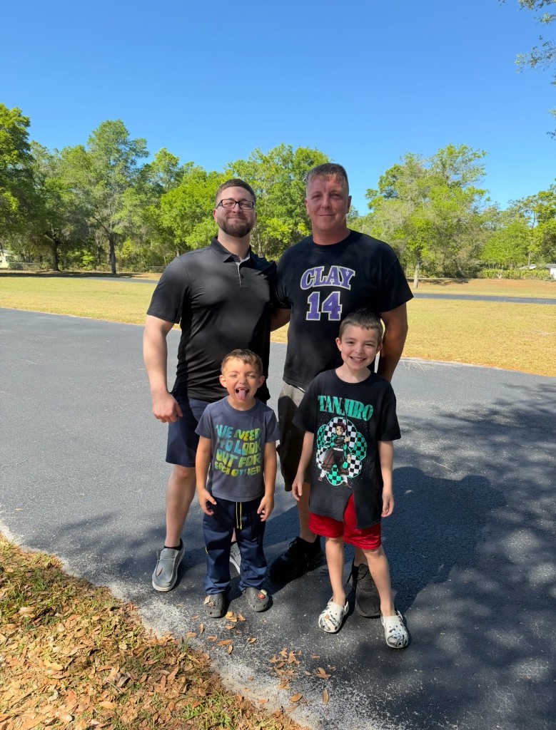 Chandler Hill with family and friends in the community