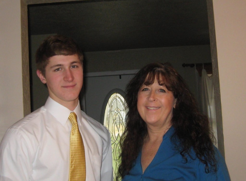 Chandler Hill with his mother