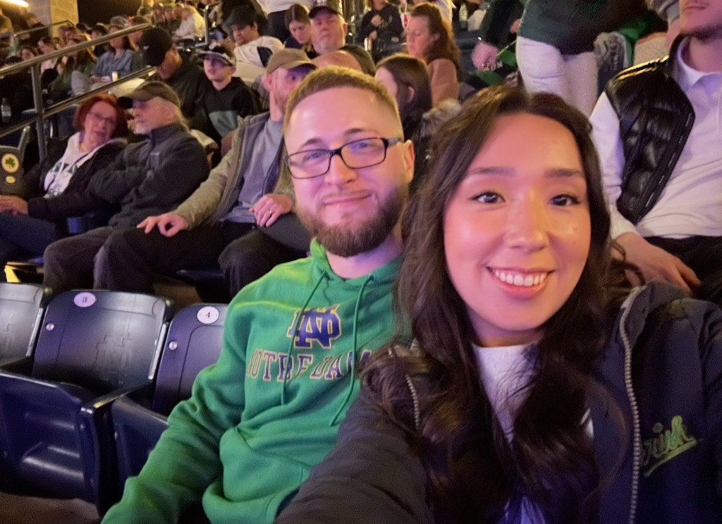 Chandler Hill at a Notre Dame game in Northern Indiana