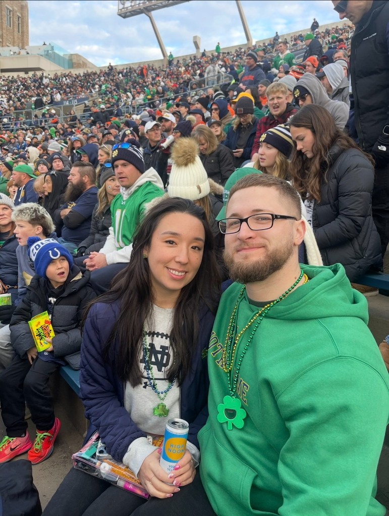 Chandler Hill at a Notre Dame football game